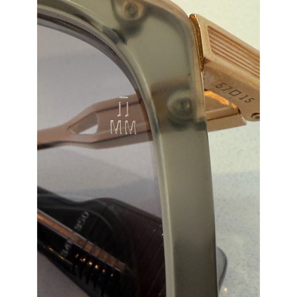 Jacques Marie Mage Savoy Square Aviator Acetate Gray/Rose Gold Sunglasses - Picture 10 of 12